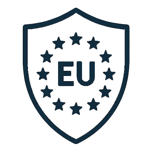 Tarcza z napisem EU – zgodność z regulacjami unijnymi (np. NIS2, RODO)